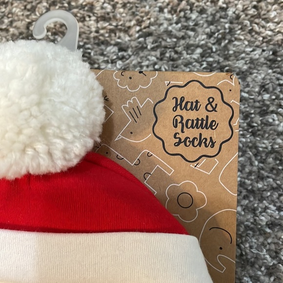 Baby’s First Christmas Hat and Rattle Socks Santa Set - Picture 5 of 7